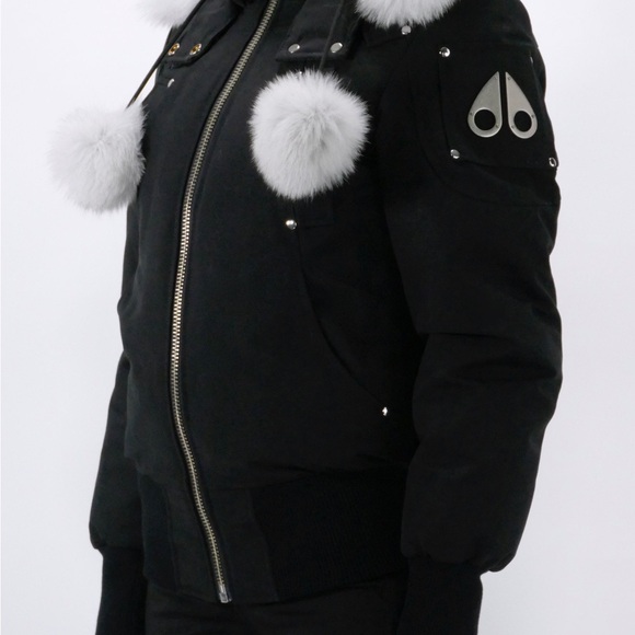 WOMENS DOWN BOMBER DEBBIE - BLACK/NATURAL - Picture 3 of 5